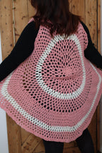 Gilet Mandala Rond au Crochet – Kimono Bohème Femme – Fait Main – Personnalisable– Ø 1 m