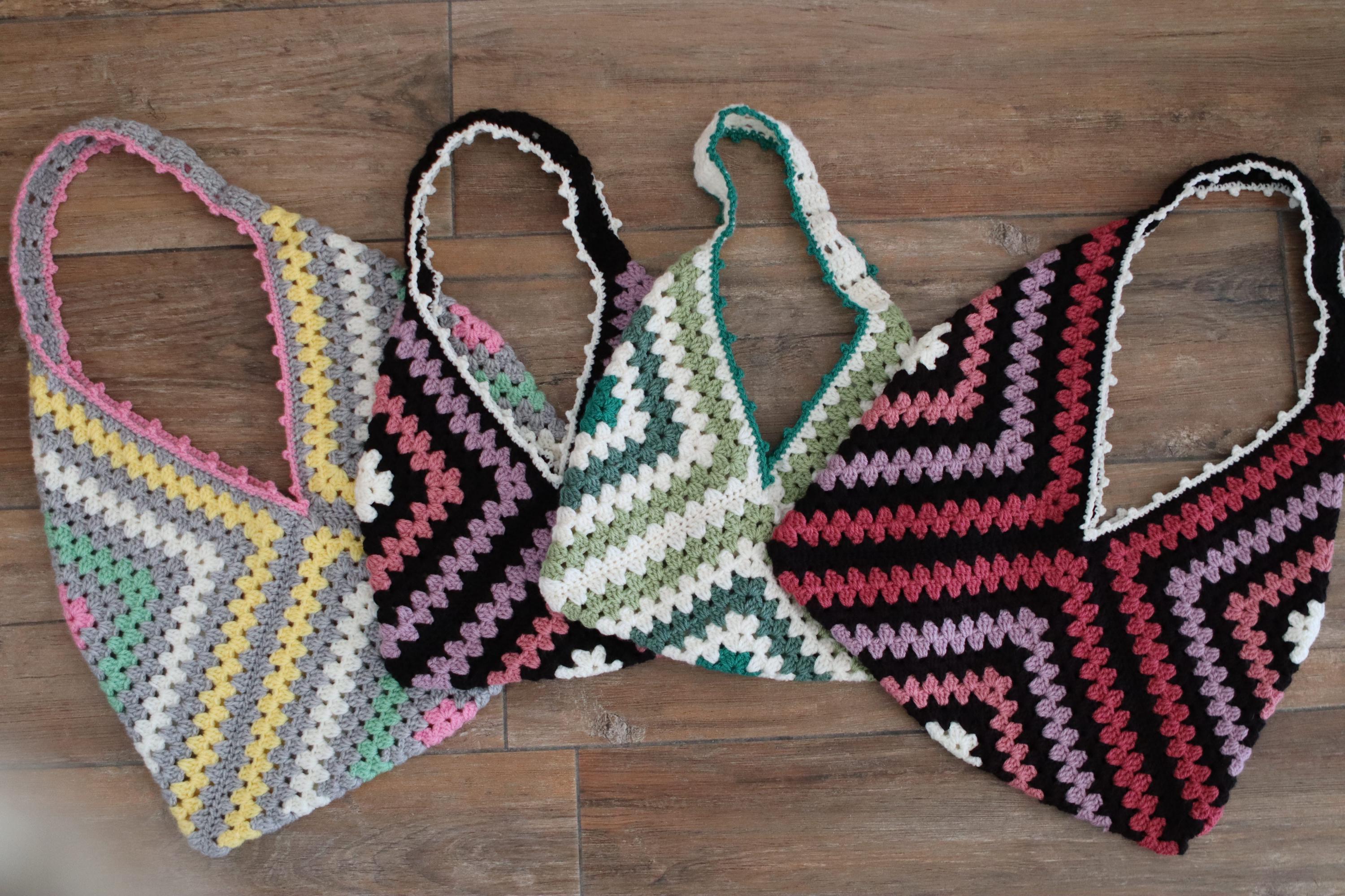 Tote bag granny square deux formats - Fait Main - Personnalisable