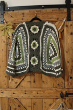 Gilet hexagonal bohème - Fait Main – Gilet / petit pull artisanal – Pièce unique – Personnalisable