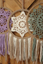 Attrape-rêves bohème en crochet – pièce unique
