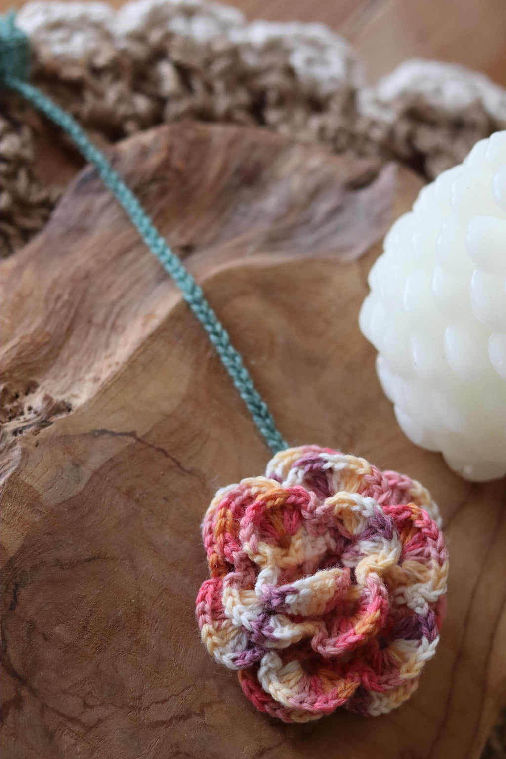 Marque page Rose au Crochet - Fait Main