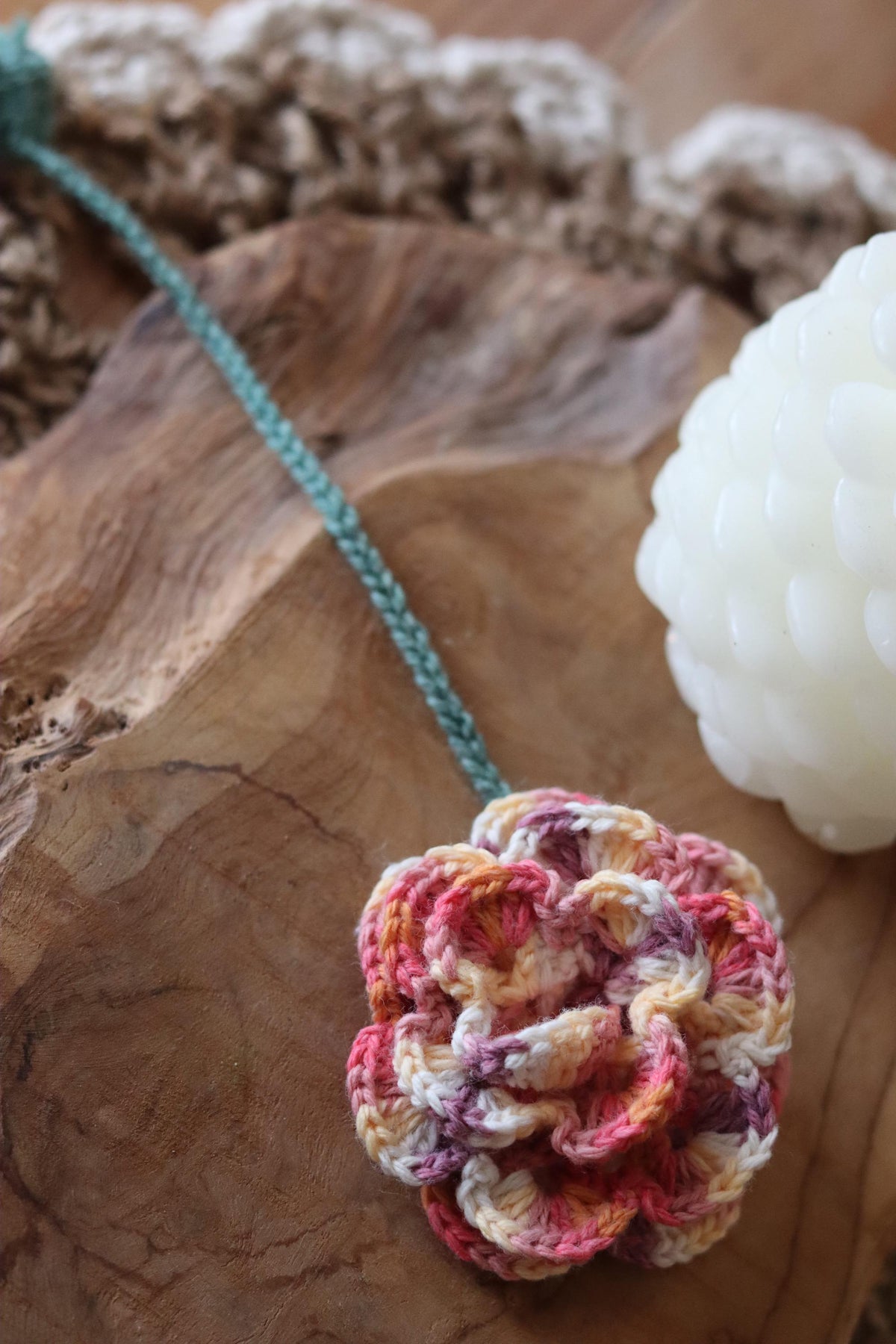 Marque page Rose au Crochet - Fait Main