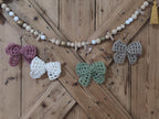 Porte-clés nœud au crochet – Fait main – Plusieurs coloris