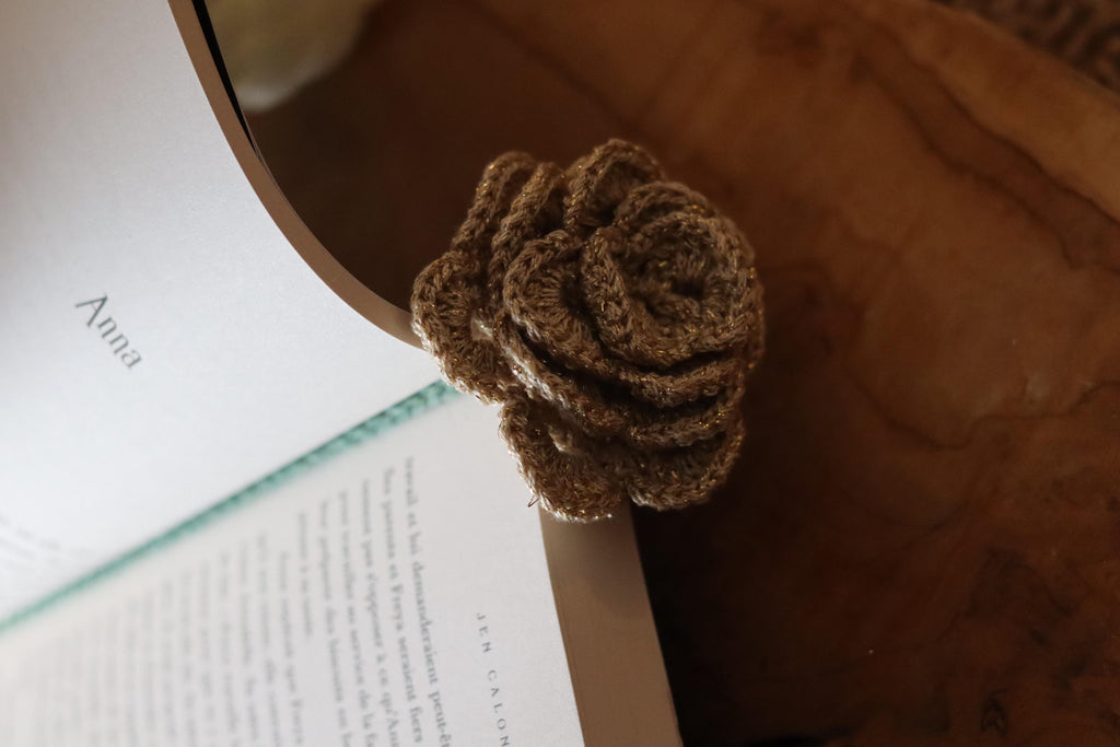 Marque page Rose au Crochet - Fait Main