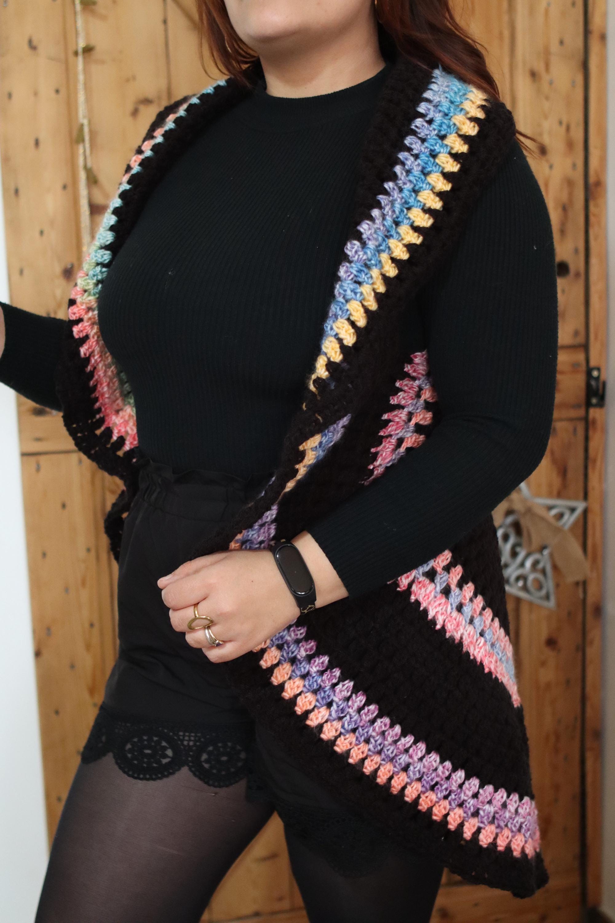 Gilet Mandala Rond au Crochet – Kimono Bohème Femme – Fait Main – Personnalisable– Ø 1 m