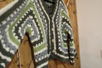 Gilet hexagonal bohème - Fait Main – Gilet / petit pull artisanal – Pièce unique – Personnalisable