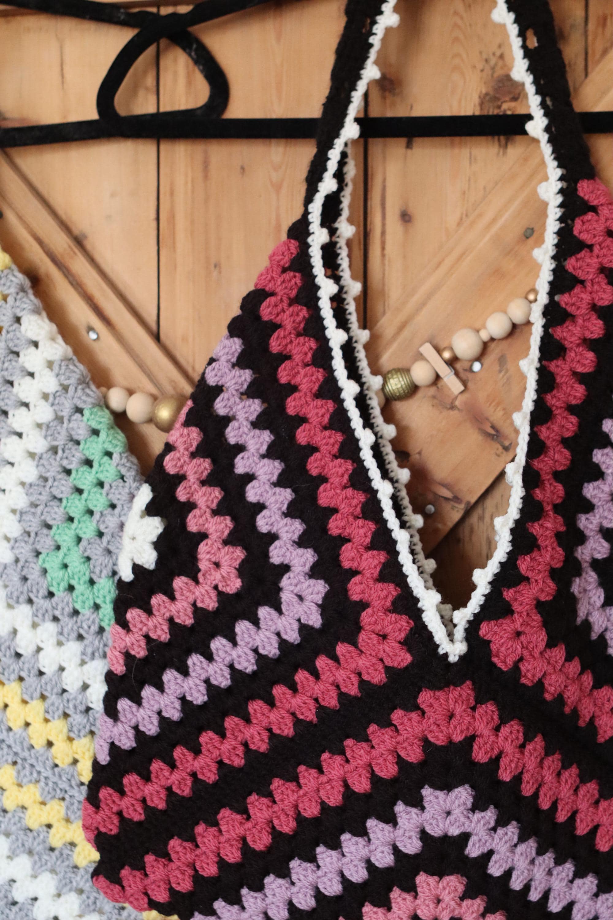 Tote bag granny square deux formats - Fait Main - Personnalisable