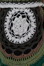 Gilet Mandala Court au Crochet – Kimono Bohème Femme – Personnalisable – Ø 90 cm