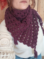 Sur Commande -Echarpe triangle cozy - Fait main au crochet