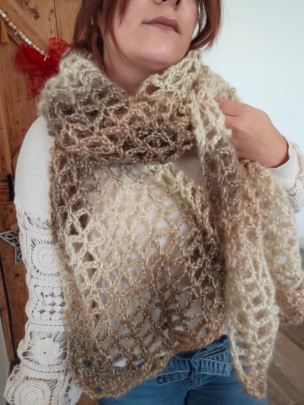 Écharpe effet nuage – Fait main au crochet