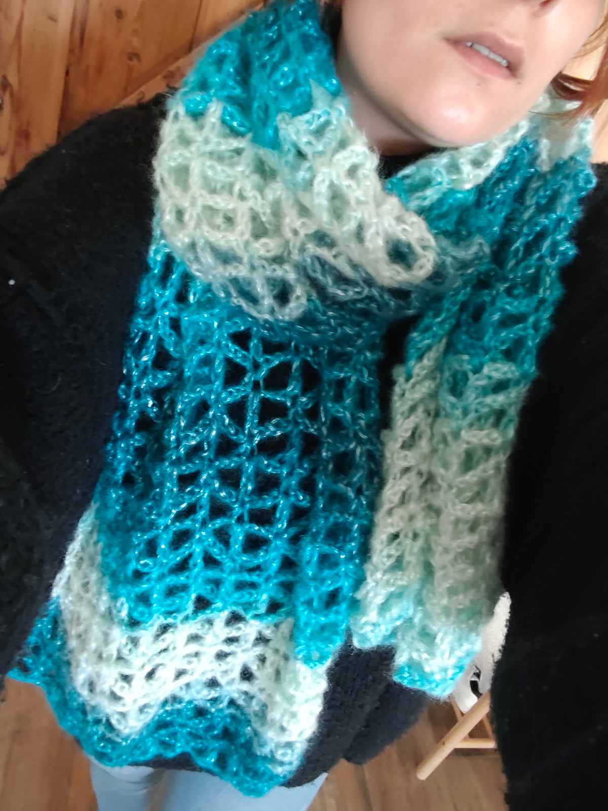 Écharpe effet nuage – Fait main au crochet