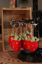 Porte-clé Fraise au Crochet – Fait Main