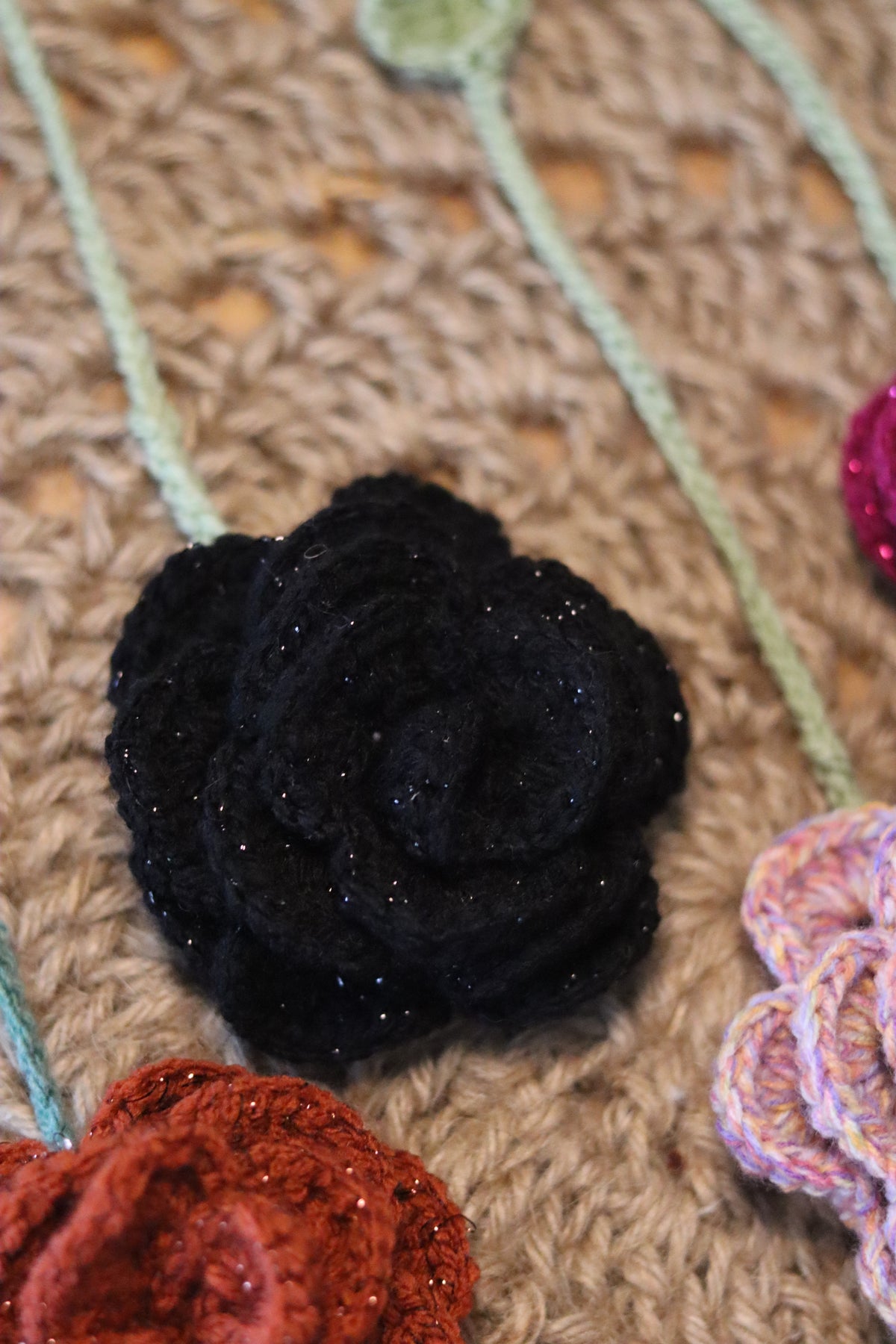 Marque page Rose au Crochet - Fait Main