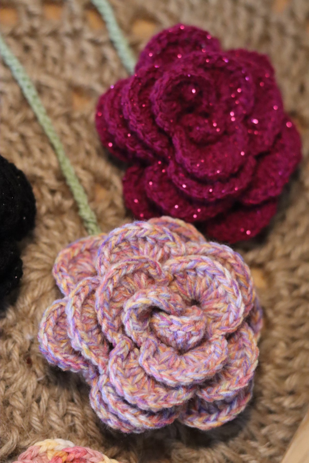 Marque page Rose au Crochet - Fait Main