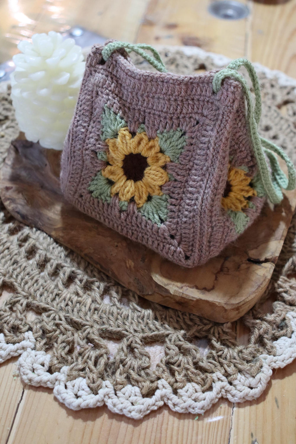 Différents modèles Sac au crochet "Le P'tit Carré" - Fait main