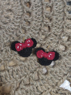 Boucles d’oreilles Minnie au crochet – Fait main – Légères