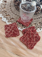 Set de 4 dessous de verre crochetés  — lot de 4 — fait main, cadeau maison cosy