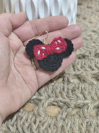 Boucles d’oreilles Minnie au crochet – Fait main – Légères