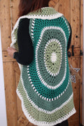 Gilet Mandala Rond au Crochet – Kimono Bohème Femme – Fait Main – Personnalisable– Ø 1 m